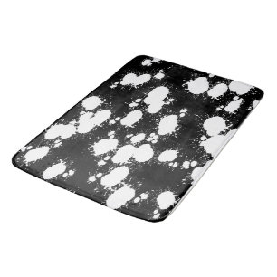 Tapete De Banheiro Splatter de pintura branca e preta