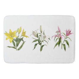 Tapete De Banheiro Spring Lily Flower Garden