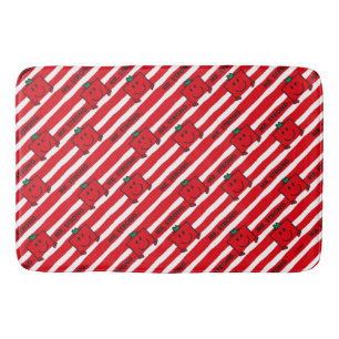 Tapete De Banheiro Sr. Strong   Padrão de Stripes Vermelhas