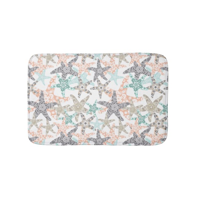 Tapete De Banheiro Starfish Seamless Pattern Bath Mat (frente)