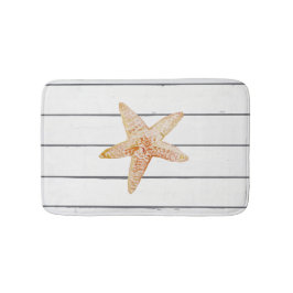 Tapete De Banheiro Starfish Shiplap Beach Painting Bath Mat