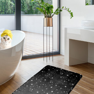 Tapete De Banheiro Starlight Sparkles Black and White Stars