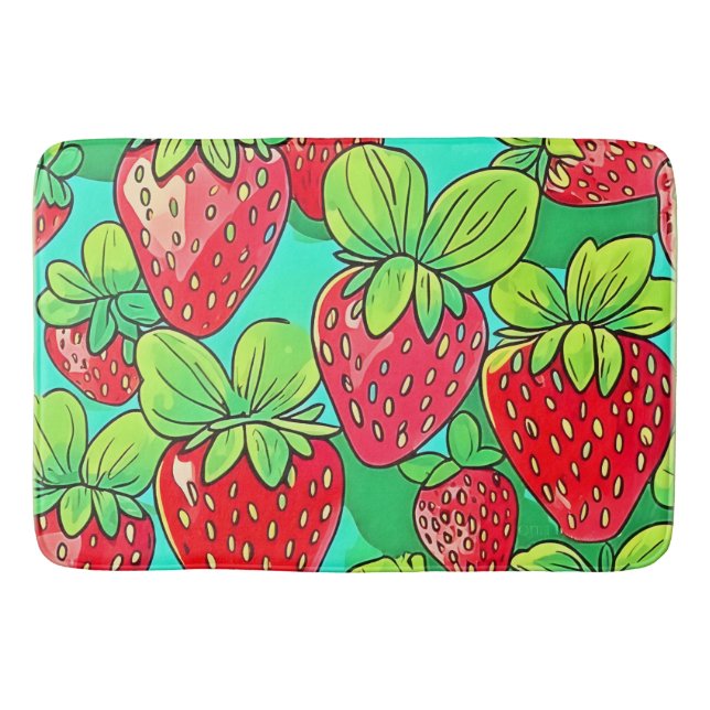 Tapete De Banheiro Strawberry Pop Art Pattern (Frente)