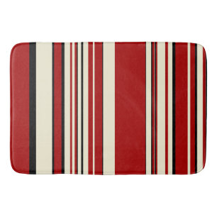 Tapete De Banheiro Stripes Complexas - Vermelho e Creme