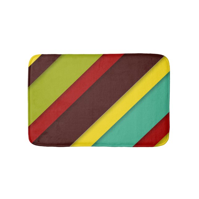 Tapete De Banheiro Stripes Diagonais Multicolorido (frente)