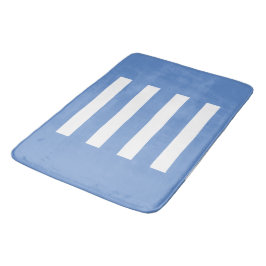 Tapete De Banheiro Stripes no meio. Cornflower Blue e branco.