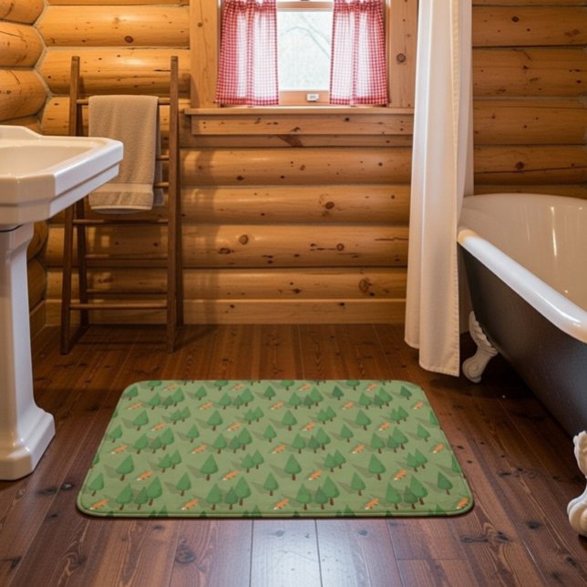 Tapete De Banheiro Suave e Absorvente Tema Floresta (Criador carregado)