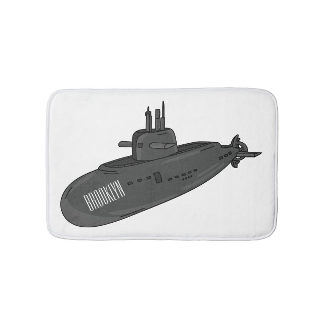 Tapete De Banheiro Submarine cartoon illustration (frente)