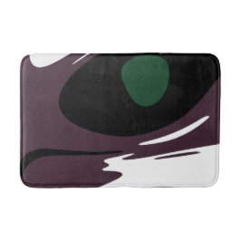 Tapete De Banheiro Submersão: Abstrato preto, branco, roxo e verde