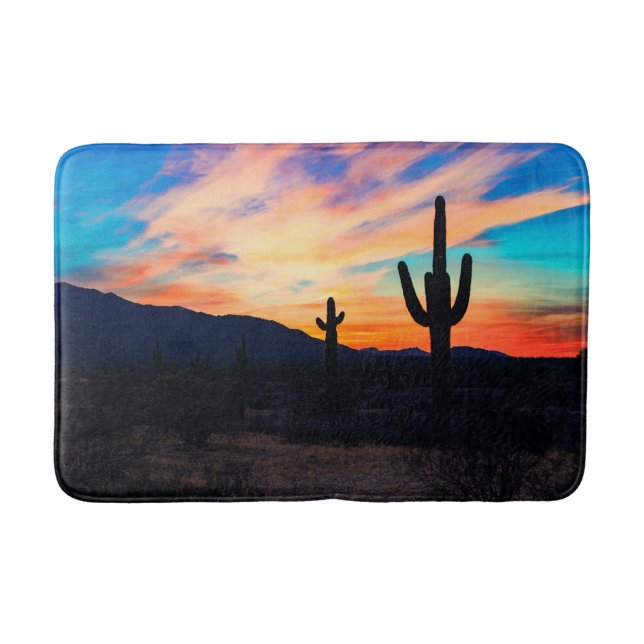 Tapete De Banheiro Suco do Deserto de Cactus Sunset (Frente)