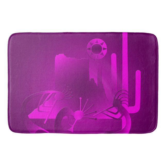 Tapete De Banheiro Sudoeste Kokopelli em Roxo (Frente)