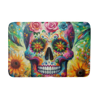 Tapete De Banheiro Sugar Skull Dia De Los Muertos Dia dos Mortos