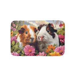 Tapete De Banheiro Suínos-guineenses entre flores silvestres