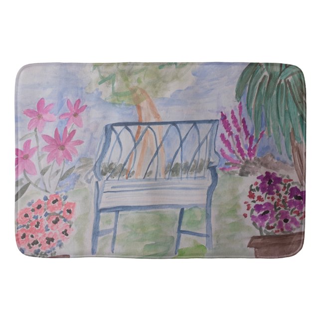Tapete De Banheiro Summer Garden Bench (Frente)