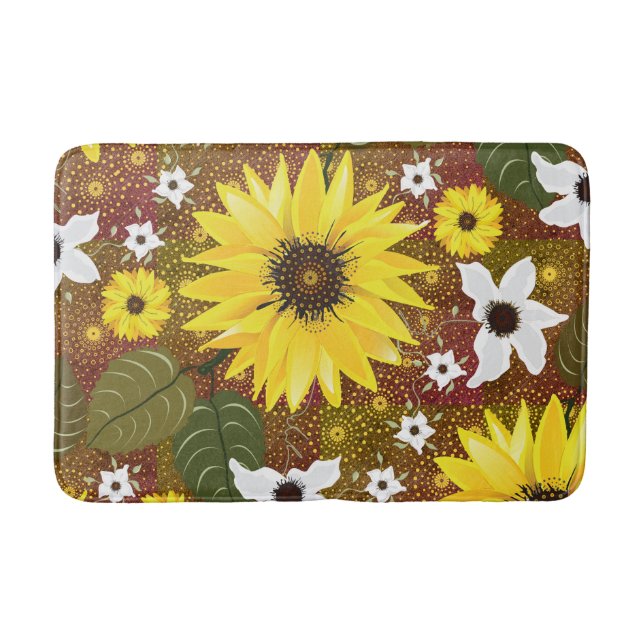 Tapete De Banheiro Sunflower Floral (Frente)