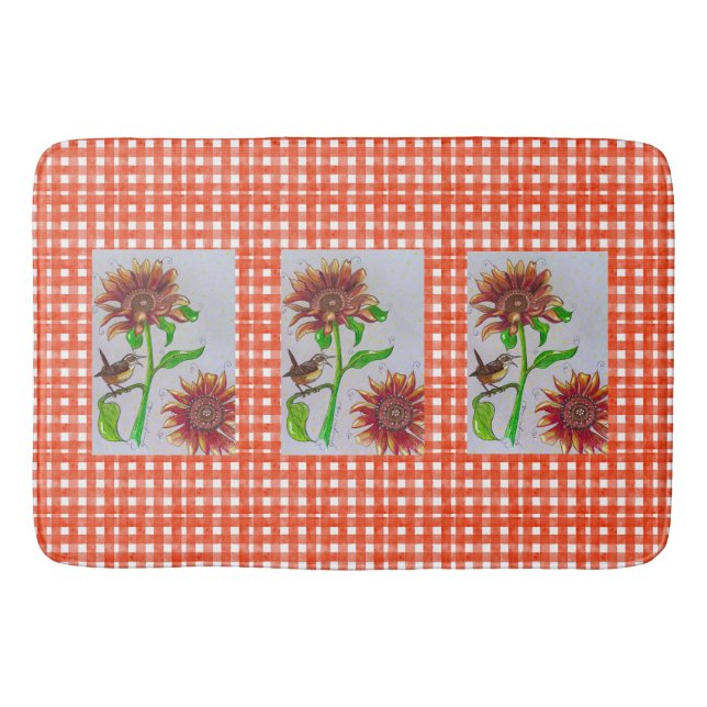 Tapete De Banheiro Sunflower Wren Bath Mat (Frente)