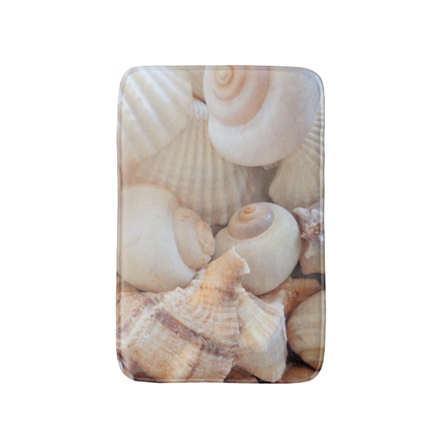 Tapete De Banheiro Sunny Seashells Bath Mat Summer Beach Exotic Shell (Frente Vertical)