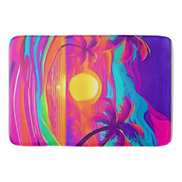 Tapete De Banheiro Sunset Azul e Laranja