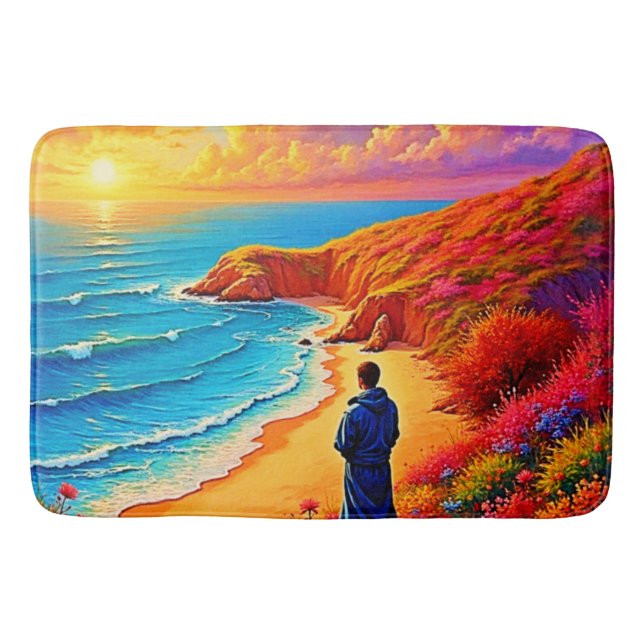 Tapete De Banheiro Sunset Beach Solitude Serenity Design (Frente)