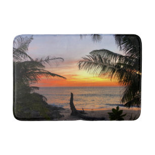 Tapete De Banheiro Sunset de praia tropical havaiana tranquilo