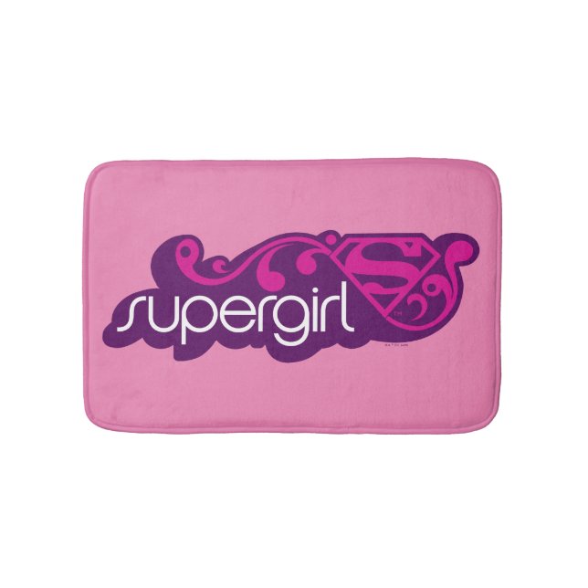 Tapete De Banheiro Supergirl Groovy Name e S-Shield (frente)