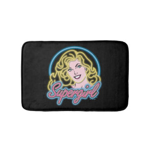 Tapete De Banheiro Supergirl Retro Neon Lights Graphic