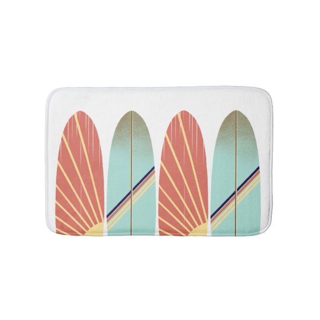 Tapete De Banheiro Surfboard legal vermelha e azul (frente)