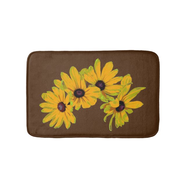 Tapete De Banheiro Susan Flowers Bath Mats de olhos negros (frente)