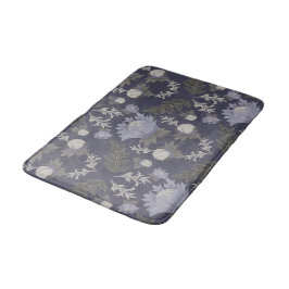 Tapete De Banheiro Symmetrical dark purple floral pattern