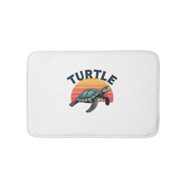 Tapete De Banheiro T-Shirt Turtle Retro (frente)