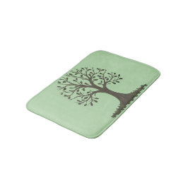 Tapete De Banheiro 🌳 Tapis de Bain Arbre de Vie Vert Pâle et Nature