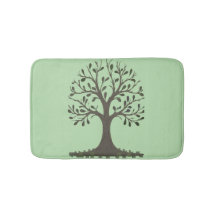 🌳 Tapis de Bain Arbre de Vie Vert Pâle et Nature 