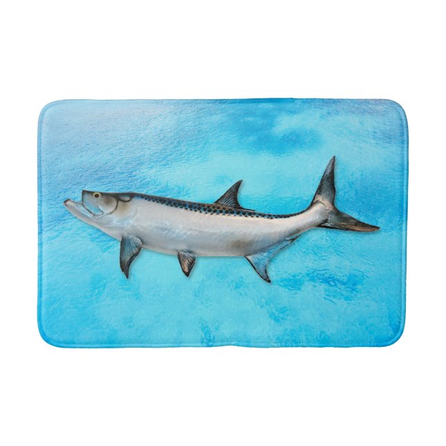 Tapete De Banheiro Tarpon Peixe de Água Salgada Azul (Frente)