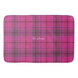 Tapete De Banheiro Tartan de xadrez roxa rosa personalizado
