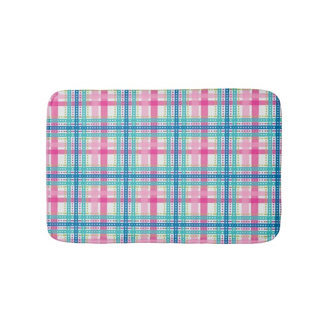 Tapete De Banheiro Tartan, teste padrão da xadrez (frente)