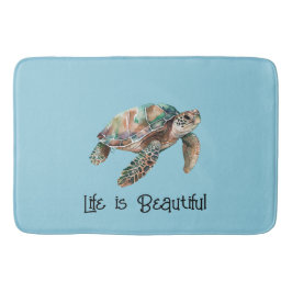 Tapete De Banheiro Tartaruga do Mar de Sonho Dourada