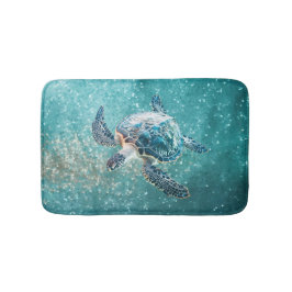 Tapete De Banheiro Tartaruga Marinha Turquesa Brilhante | Costa