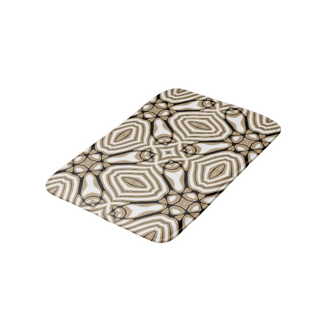 Tapete De Banheiro Taupe Beige Brown Black White Art Patterno (Angulado)