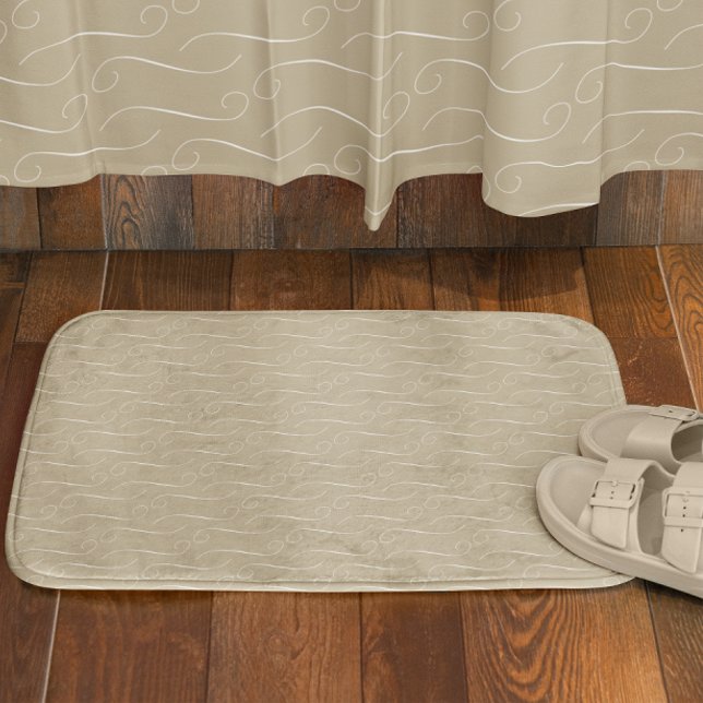 Tapete De Banheiro Taupe Swirls (Criador carregado)