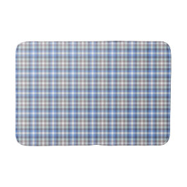 Tapete De Banheiro Taupe Tartan Azul Moderno