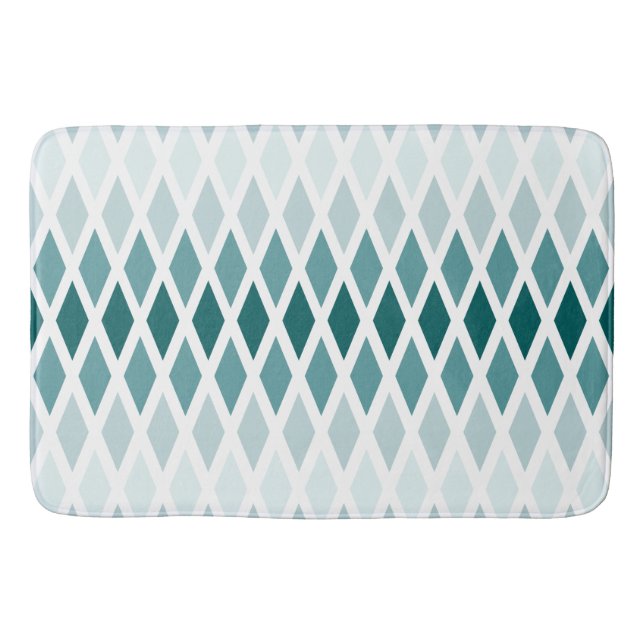 Tapete De Banheiro Teal Diamond Ombre (Frente)