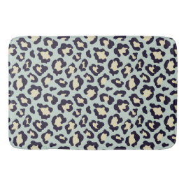 Tapete De Banheiro Teal-leopardo, preto, tendências amarelas