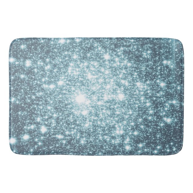 Tapete De Banheiro Teal Stars Bath Mat (Frente)