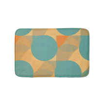 Teal, Tan, and Orange in Retro Look Pattern