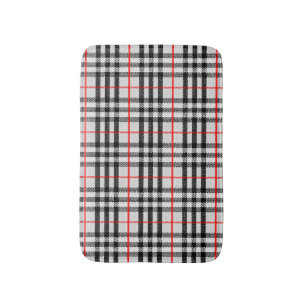 Tapete De Banheiro Tecido Checkered clássico vermelho branco preto d