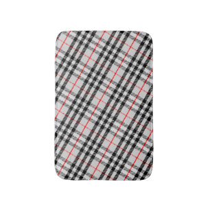 Tapete De Banheiro Tecido Checkered clássico vermelho branco preto d