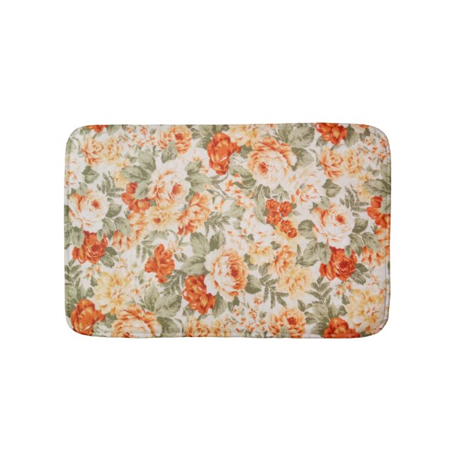 Tapete De Banheiro Tecido Clássico Vintage Floral (frente)