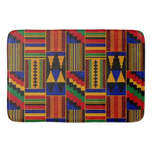 Tapete De Banheiro Tecido Kente Estilo Africano (Frente)