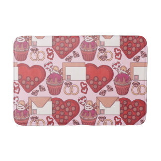 Tapete De Banheiro Tema de Amor Coração Vermelho Elegante Presente do