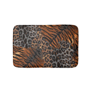 Tapete De Banheiro Tendência de pele de tigre-leopardo